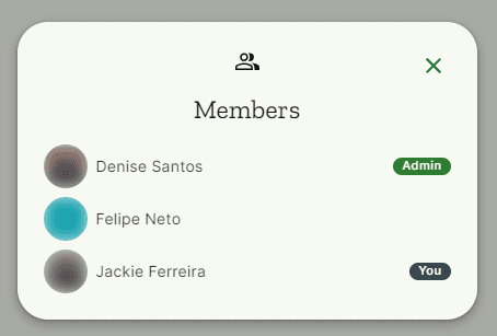 members admin modal